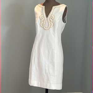 Lily Pulitzer White and Gold Dress